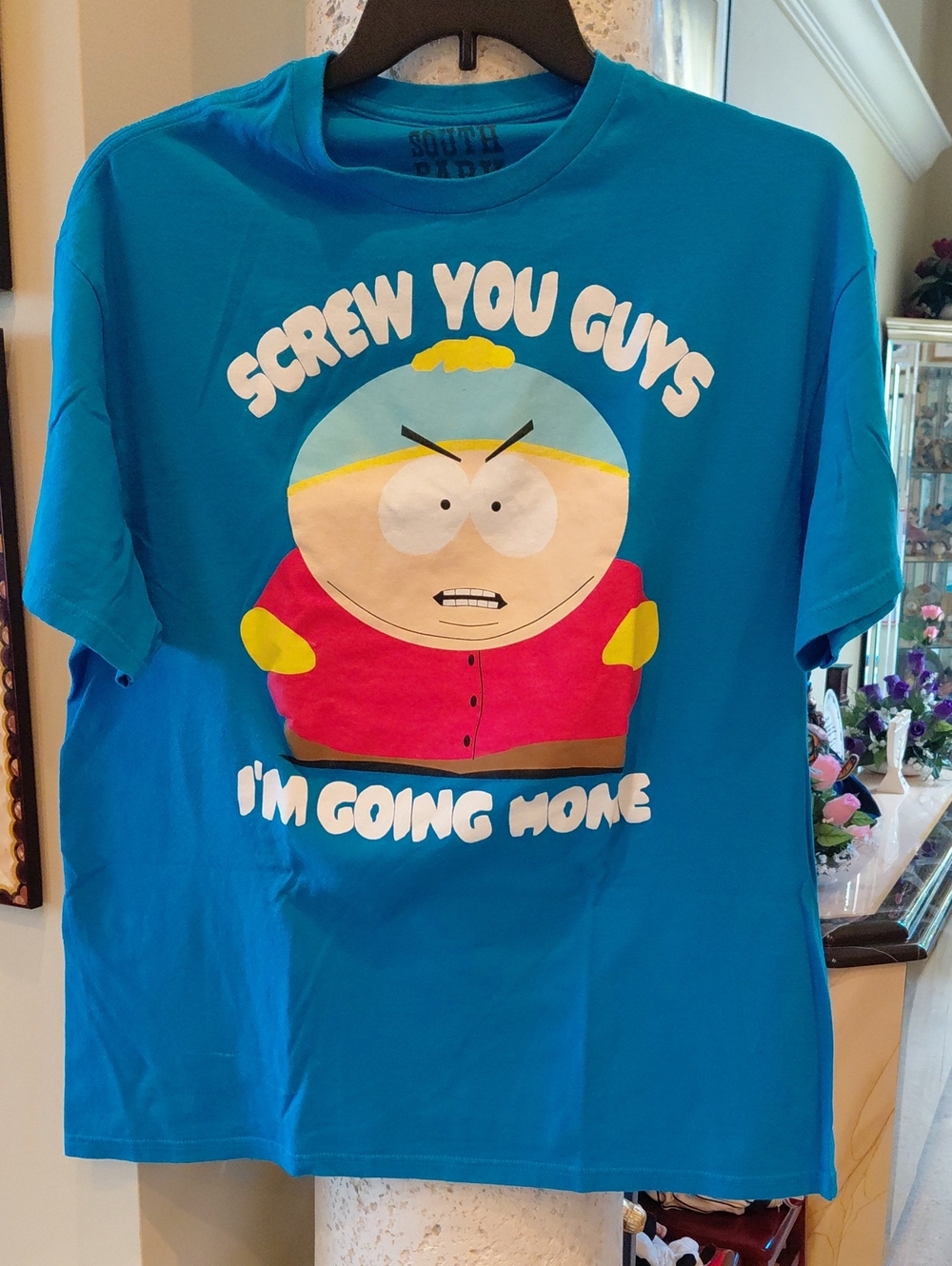Graphic Short Sleeve Tee - Bright Blue "Screw You Guys, I'm Going Home"